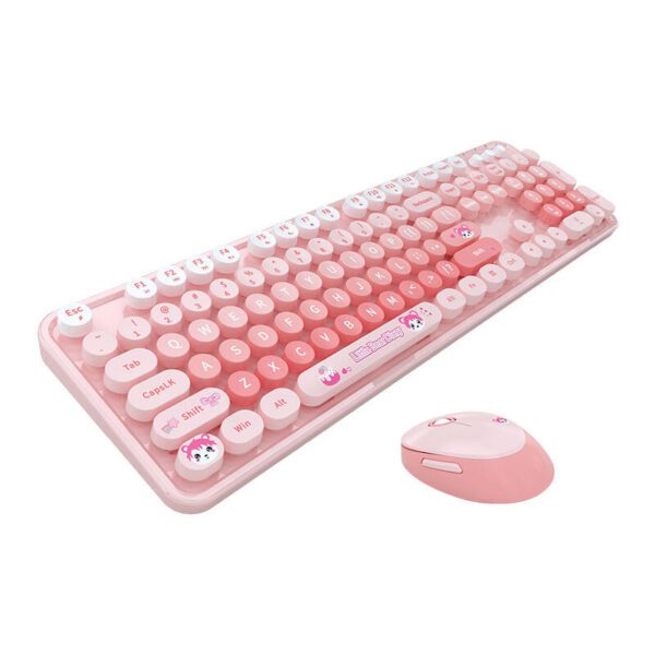 MOFII Sweet New 2.4G Wireless Keyboard + Mouse Set (Pink) - Image 2