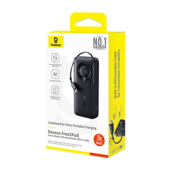 Powerbank Baseus OS Free2Pull 10000mAh 30W +cable (black) - Image 5