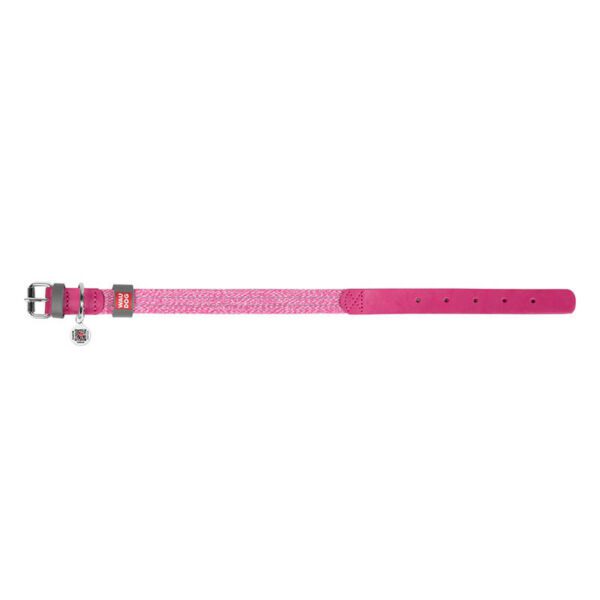 Classic Dog collar with QR code Waudog size L pink - Image 3