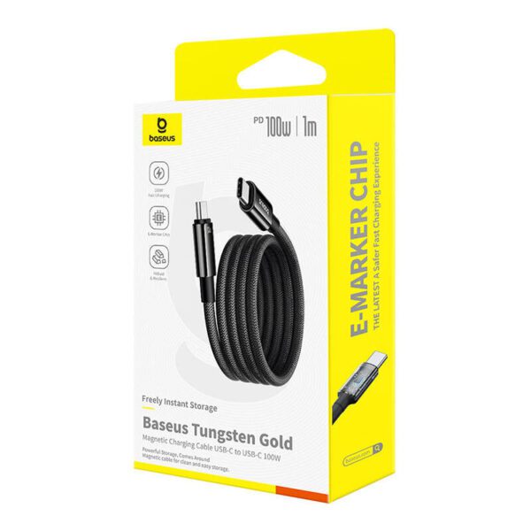 Baseus Tungsten Gold Charging Cable USB-C to USB-C 100W 1m (black) - Image 3