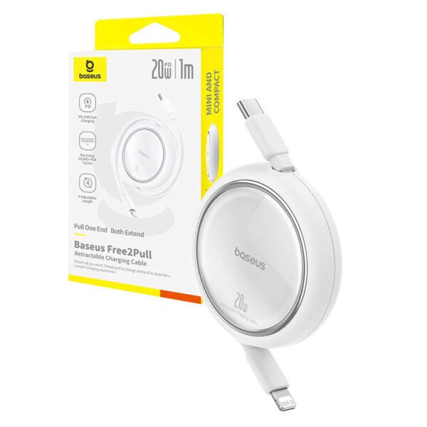 Baseus Free2Pull Cable USB-C to iP 20W (white) - Image 8