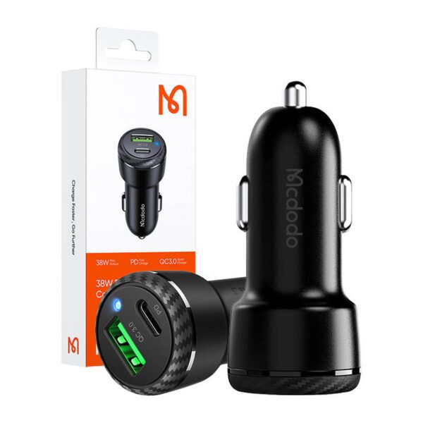 Mcdodo CC-5970 car charger, USB + USB-C 38W (black) - Image 3