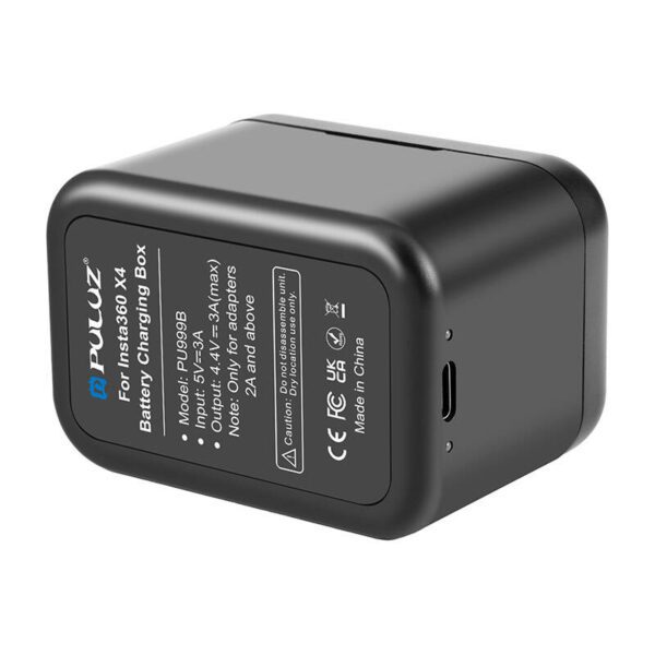 Charging case for batteries and memory cards PULUZ for Insta360 X4 (black) - Image 4