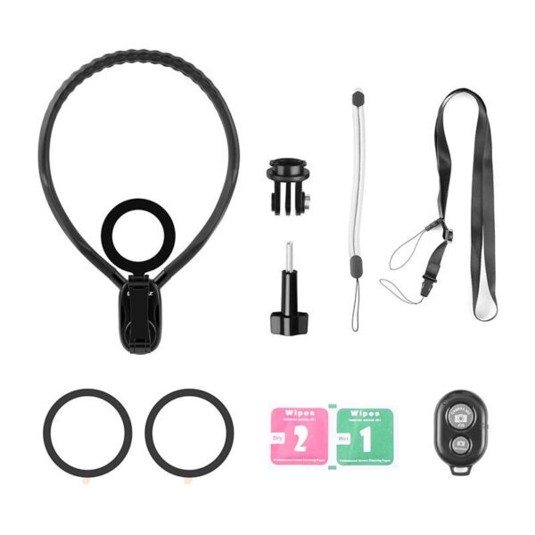 POV PULUZ neckband with attachment for sports cameras (DJI, GoPro, Insta360) and phones (Apple) (black) - Image 3