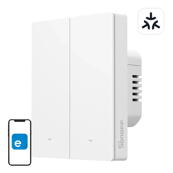 SONOFF M5-2C-80W WiFi Matter smart wall switch (2-channel, for frame) - Image 6