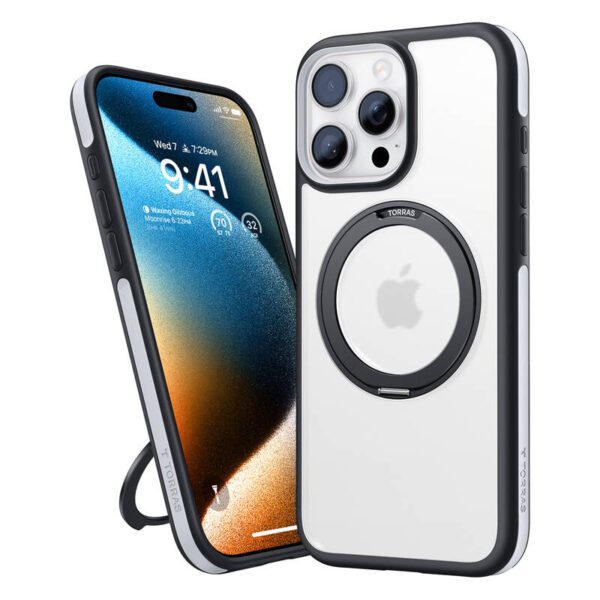 Torras Ostand R Fusion Case for iPhone 16 Pro (Black) - Image 5