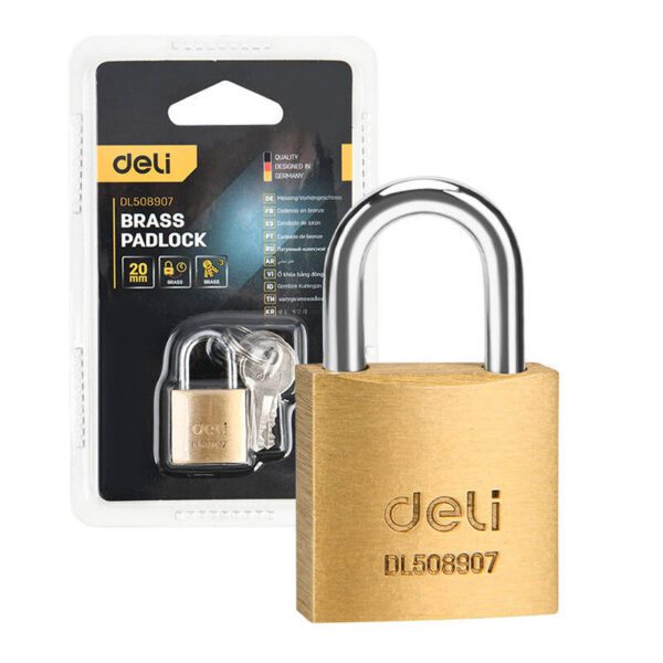 Deli Tools brass padlock EDL508907 - Image 2