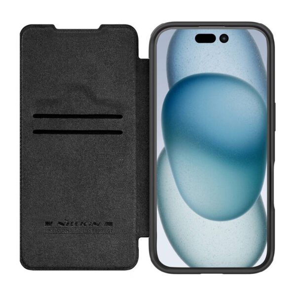 Etui Nillkin Qin Prop Leather iPhone 16 Pro Max (czarny) - Image 4