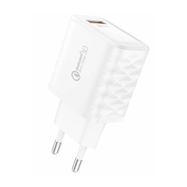 Foneng EU54 18W USB-A, 3A mains charger (White) + USB-A to Lightning cable - Image 2