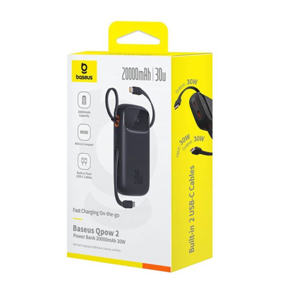 Powerbank Baseus QPow 2 20000mAh 30W 2xUSB-C (black) - Image 7