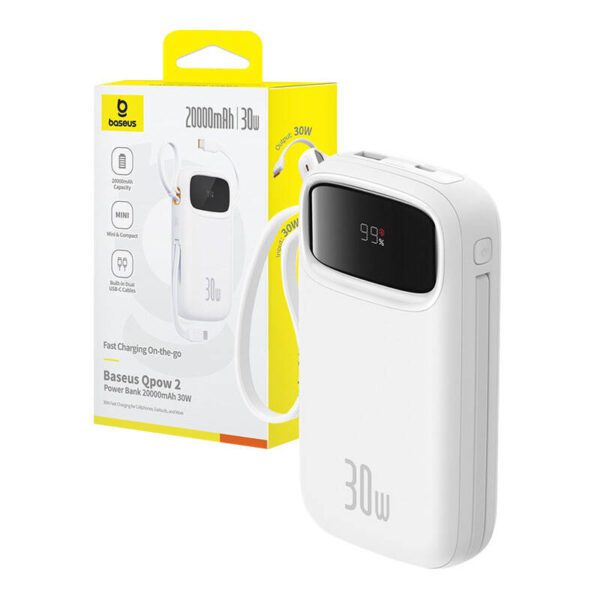 Powerbank Baseus QPow 2 20000mAh 30W 2xUSB-C (white) - Image 9