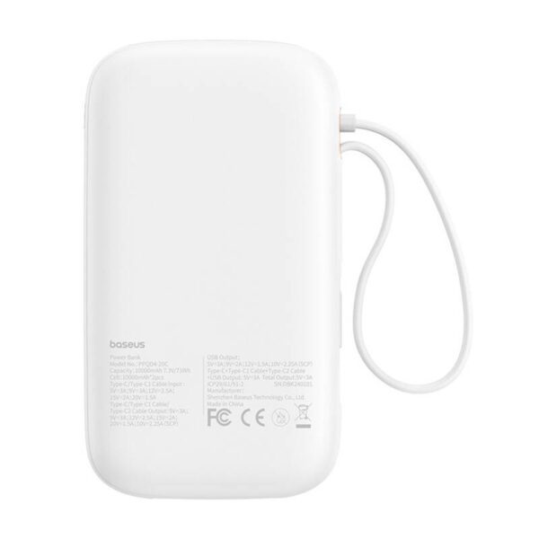 Powerbank Baseus QPow 2 20000mAh 30W 2xUSB-C (white) - Image 6