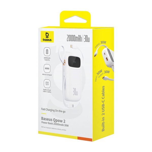 Powerbank Baseus QPow 2 20000mAh 30W 2xUSB-C (white) - Image 7