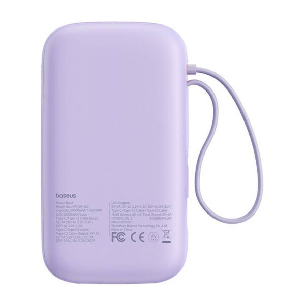 Baseus QPow 2 20000mAh 30W 2xUSB-C powerbank (purple) - Image 6