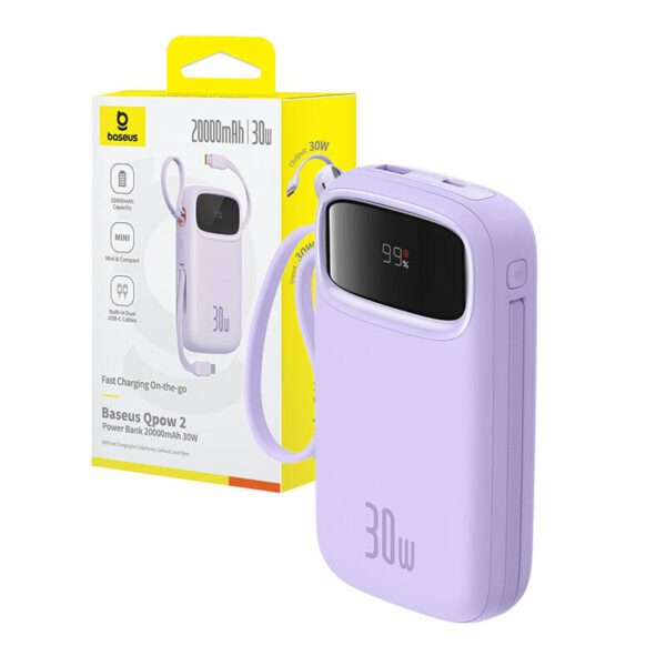 Baseus QPow 2 20000mAh 30W 2xUSB-C powerbank (purple) - Image 9