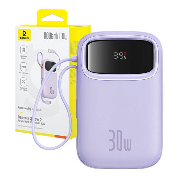 Baseus QPow 2 10000mAh 30W 2xUSB-C powerbank (purple) - Image 9