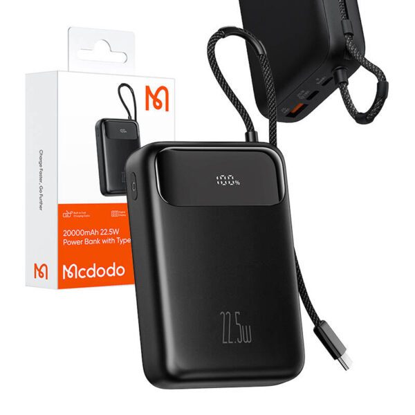Mcdodo MC-3720 20000mAh power bank, USB-C, USB-A, USB-C cable - Image 3