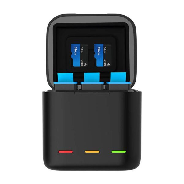 Box Telesin triple-channel charger +2 batteries for GoPro Hero 12 / 11 / 10 / 9 - Image 2