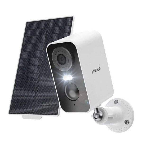 Wireless 3MP WiFi outdoor camera ieGeek ZS-GX3S white with solar panel - Image 2