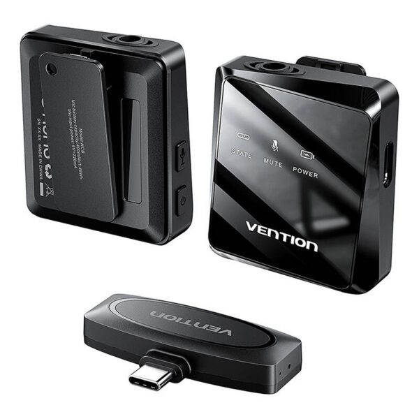 Wireless microphone x2 Vention NCBB0 USB-C (black) - Image 3