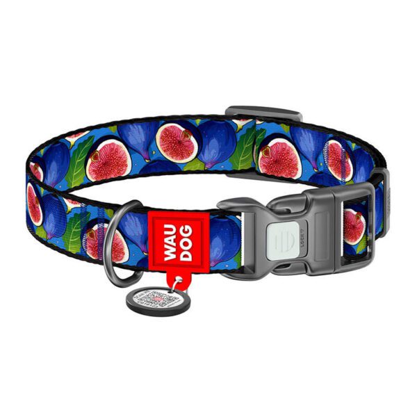 Waudog "Fig" nylon dog collar with QR code, size XL - Image 2