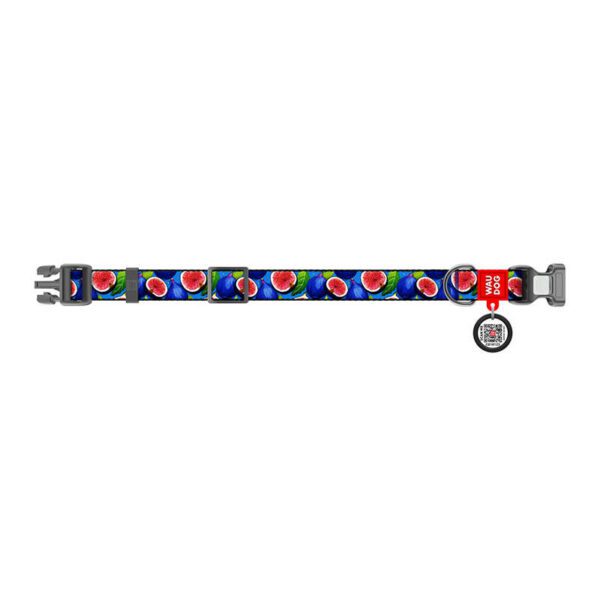 Waudog "Fig" nylon dog collar with QR code, size XL - Image 3
