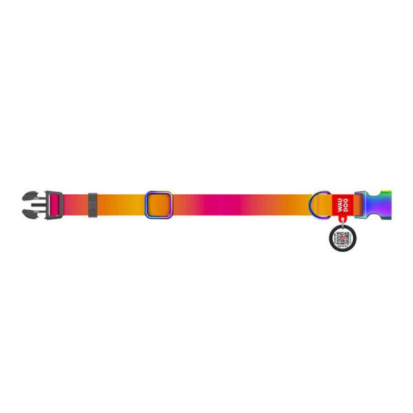 Waudog gradient nylon dog collar with QR code, orange , size L - Image 4