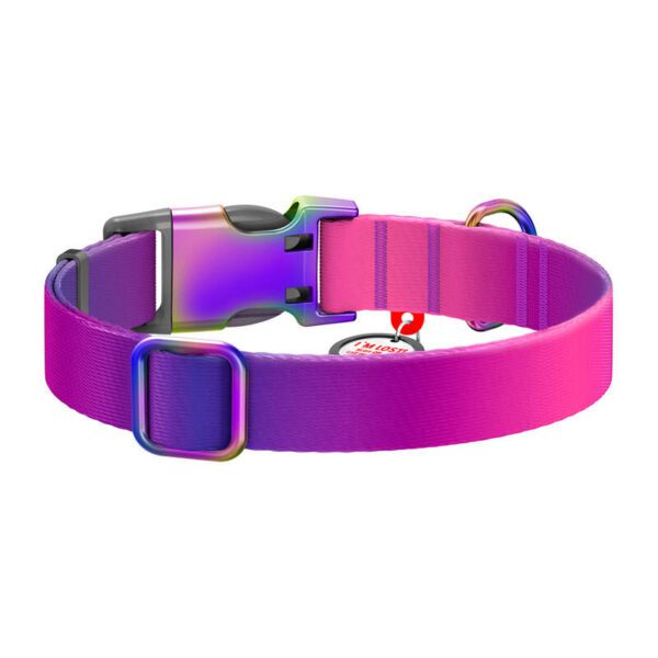 Waudog gradient nylon dog collar with QR code, purple , size L - Image 3