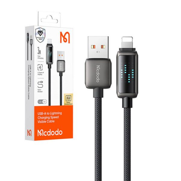 Mcdodo CA-5250 USB-A to Lightning cable, LED display, 1.2m - Image 4