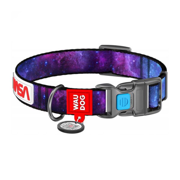 Waudog "NASA21" nylon dog collar with QR code, size M, width 20 mm - Image 2