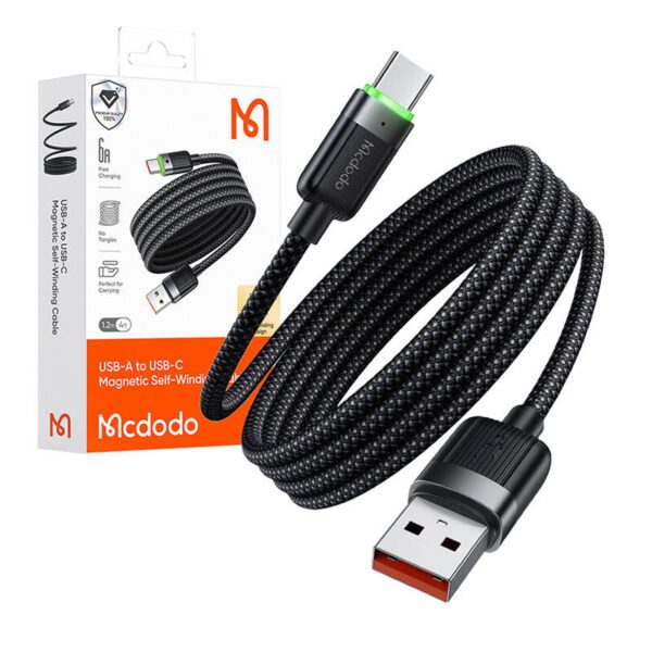 Mcdodo CA-5650 USB-A to USB-C cable, 6A, self-winding, 1.2m - Image 3