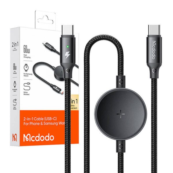 Mcdodo CA-4170 2-in-1 USB-C cable + Samsung Watch wireless charger, 60W, 1.5m - Image 4