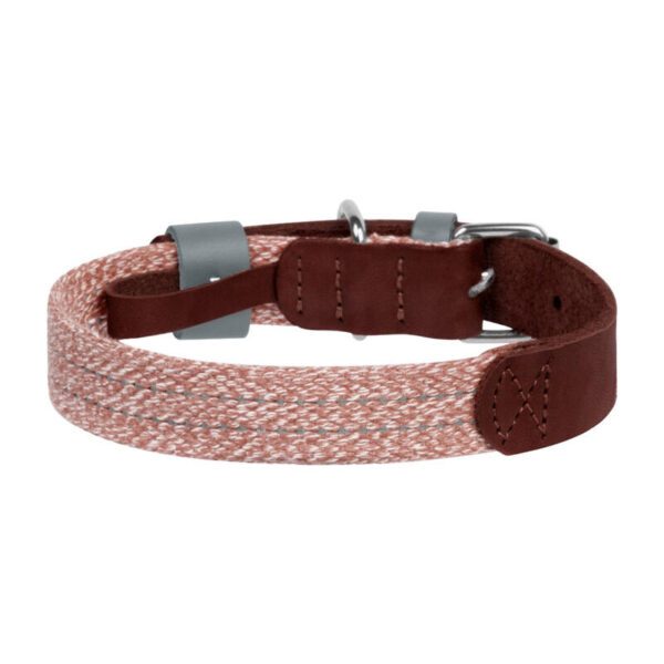Dog collar made of natural leather and recycled material with QR code Waudog size S, width 15 mm, brown - Image 3