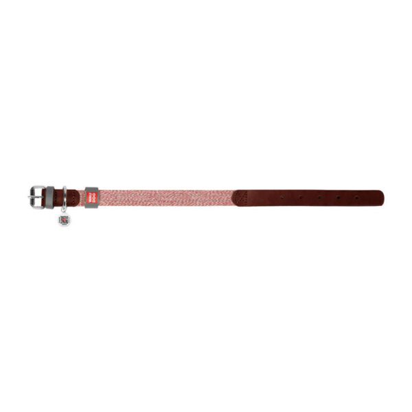 Dog collar made of natural leather and recycled material with QR code Waudog size S, width 15 mm, brown - Image 4