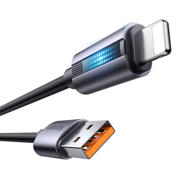 Mcdodo CA-5660 USB-A to Lightning cable with flashing light 1.2m (black) - Image 3