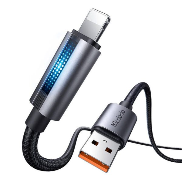 Mcdodo CA-5660 USB-A to Lightning cable with flashing light 1.2m (black) - Image 4