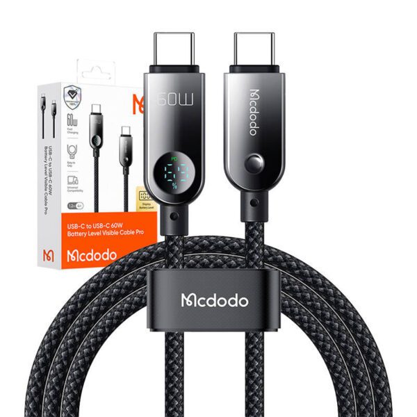 Mcdodo CA-4780 USB-C to USB-C 60W data cable 1.2m (black) - Image 4