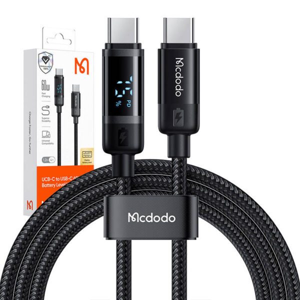 Mcdodo CA-5780 USB-C to USB-C 60W data cable 1.2m (black) - Image 4