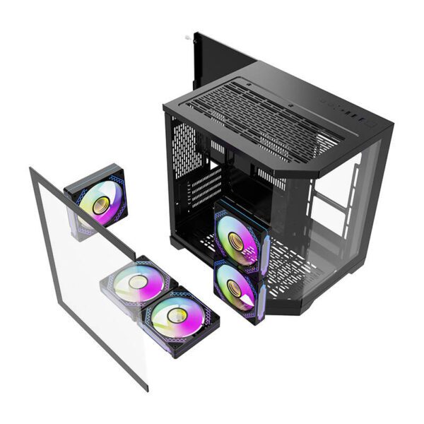Darflash FT350 computer case + 5 aRGB fans (black) - Image 10