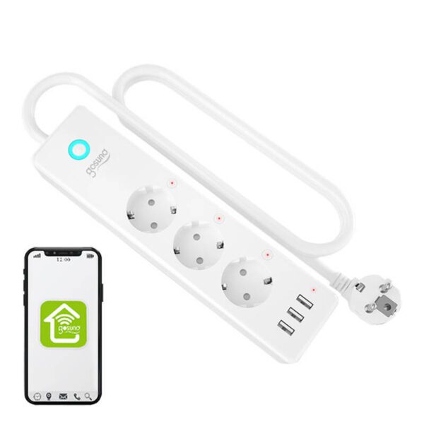 Gosund P1 PLUS smart WiFi power strip (3x AC schuko, 3x USB-A) Tuya - Image 3