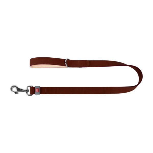 WAUDOG natural leather dog leash 14 mm wide, 122 cm long brown - Image 2