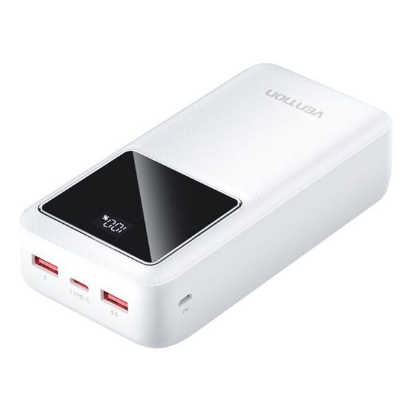 Powerbank Vention FHMW0 30000 mAh, 22.5 W (white) - Image 2