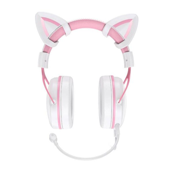 ONIKUMA X10 White/Pink/Cat Ears Gaming Headphones - Image 2