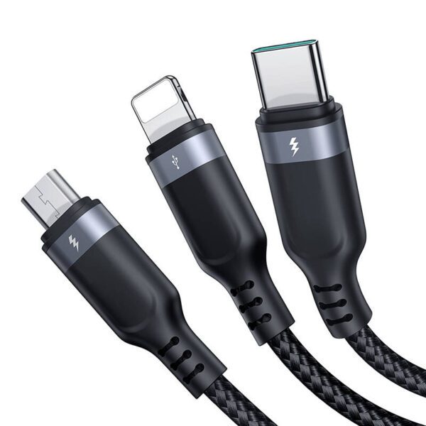 Multi-function USB to USB-C 2x Lightning Micro Joyroom Cable S-A18 - Image 2
