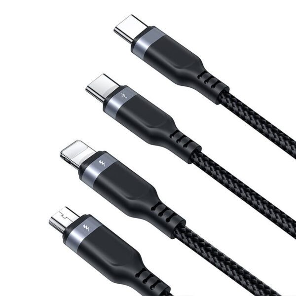 Multi-function USB to USB-C 2x Lightning Micro Joyroom Cable S-A18 - Image 3