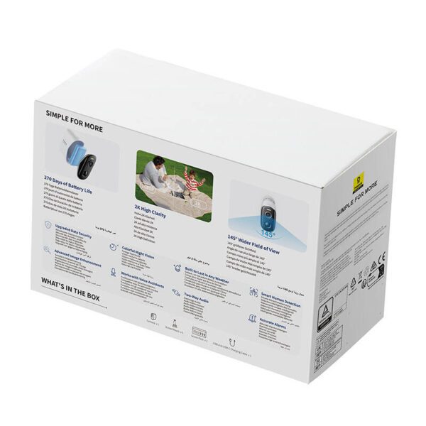 Baseus N1 Plus Outdoor Camera (White) - Image 5