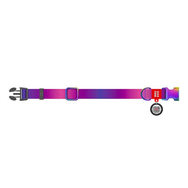 Nylon dog collar with QR code WAUDOG 15 mm wide, 25-35 cm long purple - Image 4