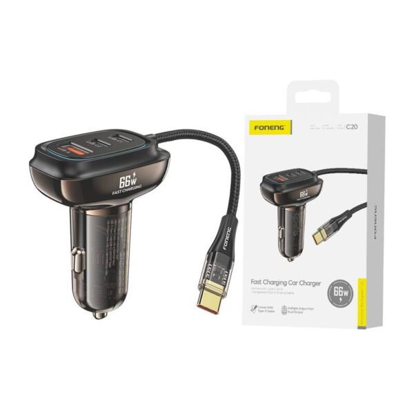 Foneng C20 A+C+C 66W car charger 3 ports - Image 2