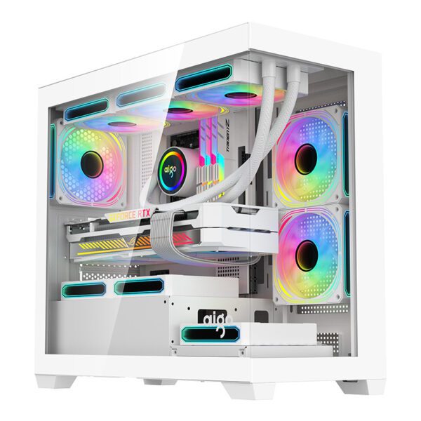 Darkflash C218M computer case + 6 ARGB fans (white) - Image 7