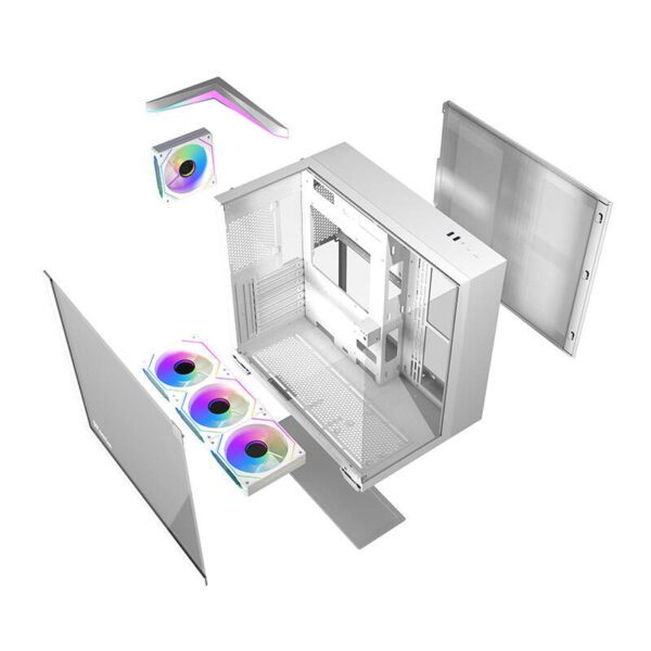 Darkflash TH285 computer case (white) + 4 fans - Image 7